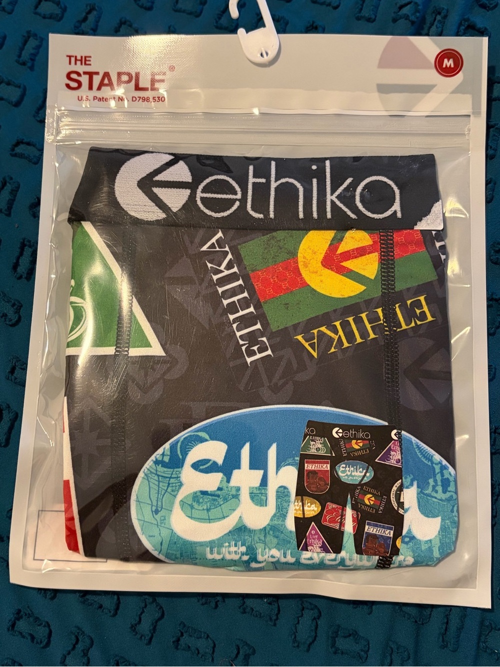 ethika Black Multicolor Logo Briefs with Graphic Print